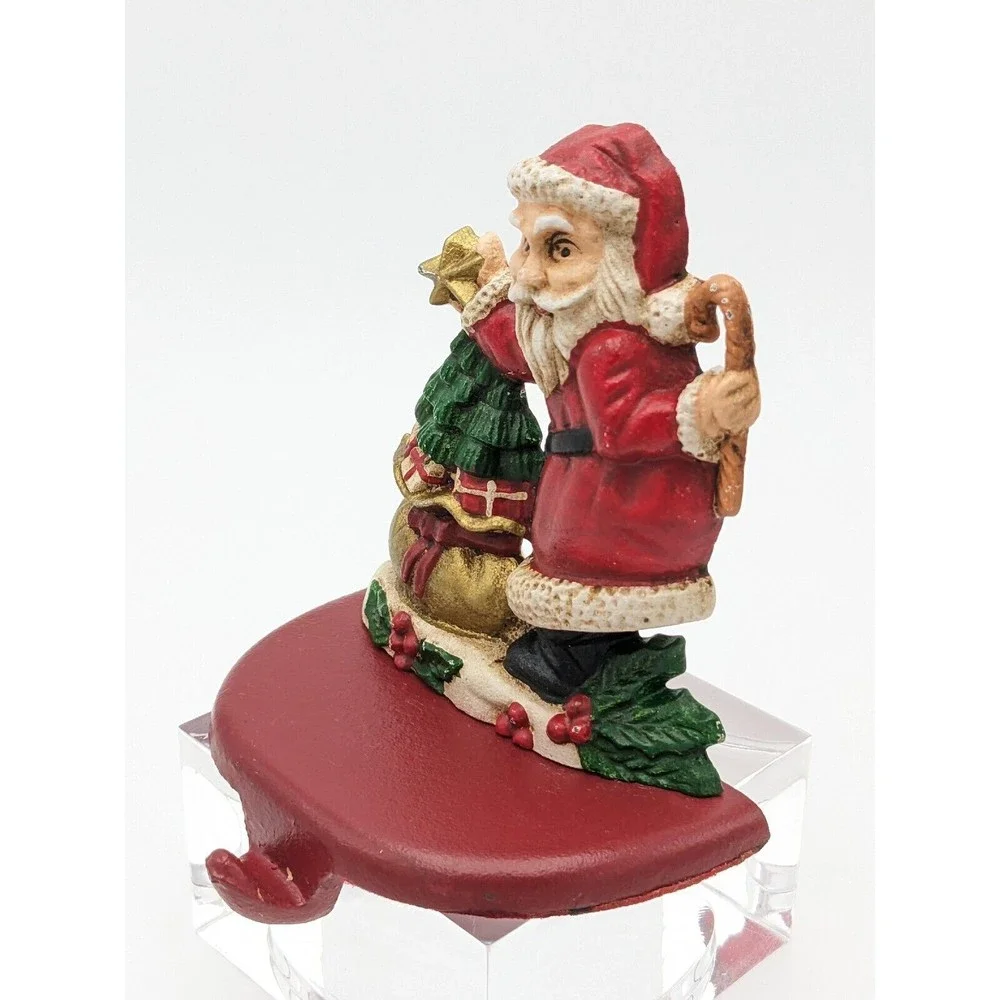 Midwest Cannon Falls Cast Iron Stocking Hanger Holder Santa Tree Candy Cane VTG‎